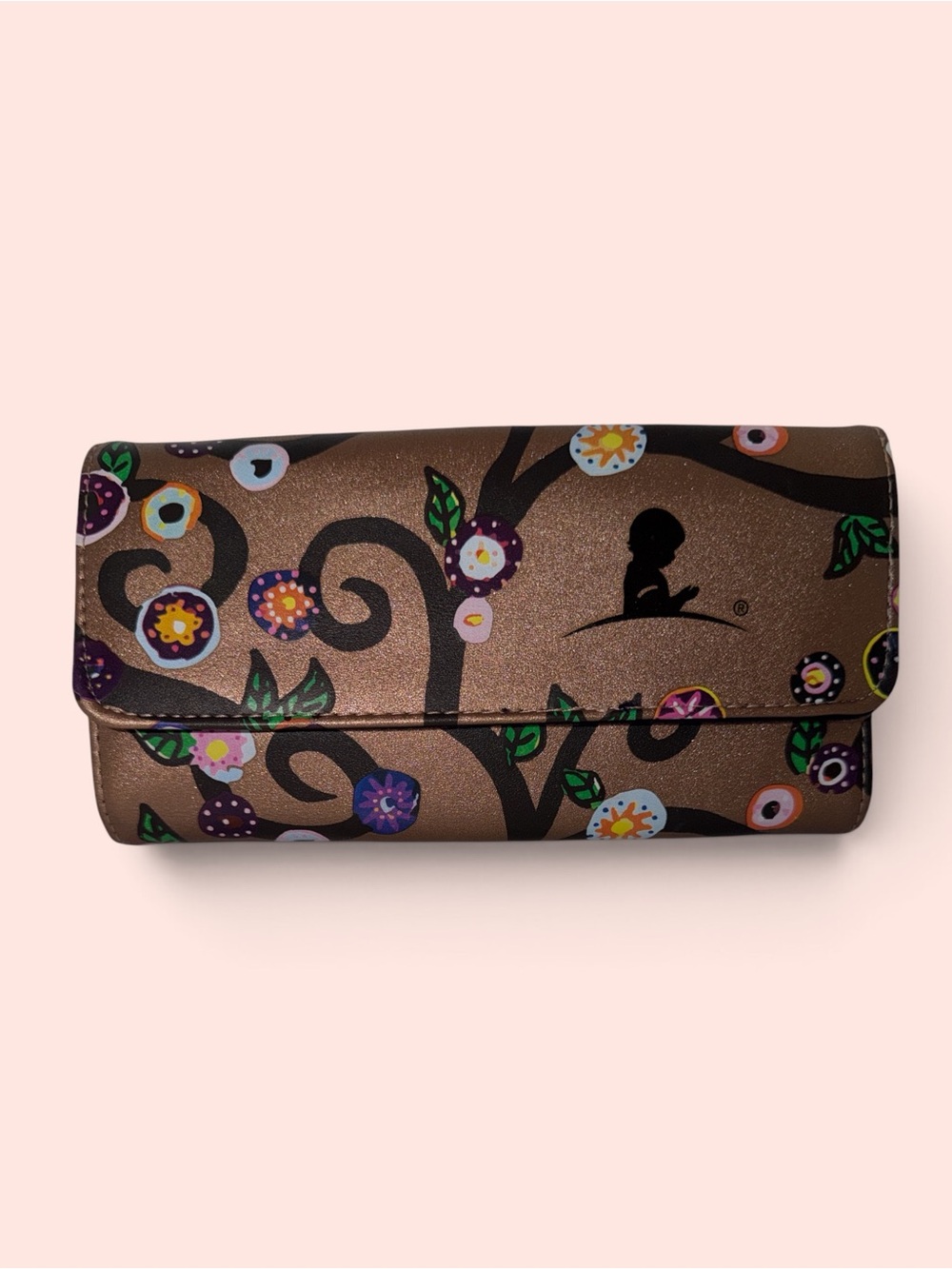St. Jude Rose Metallic Gold Trifold Travel Jewelry Case Pouch 4”x8”